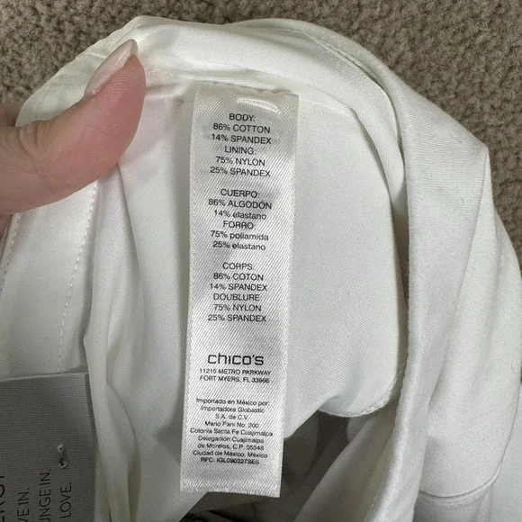 Chico's Zenergy So Slimming Leggings Womens 3 XL White Crop High Rise Pull On - Picture 11 of 15
